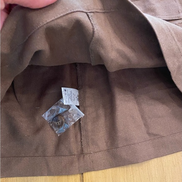 Brown Mini Skirt Pockets New Medium Sage the Label Linen & Cotton - Picture 7 of 12